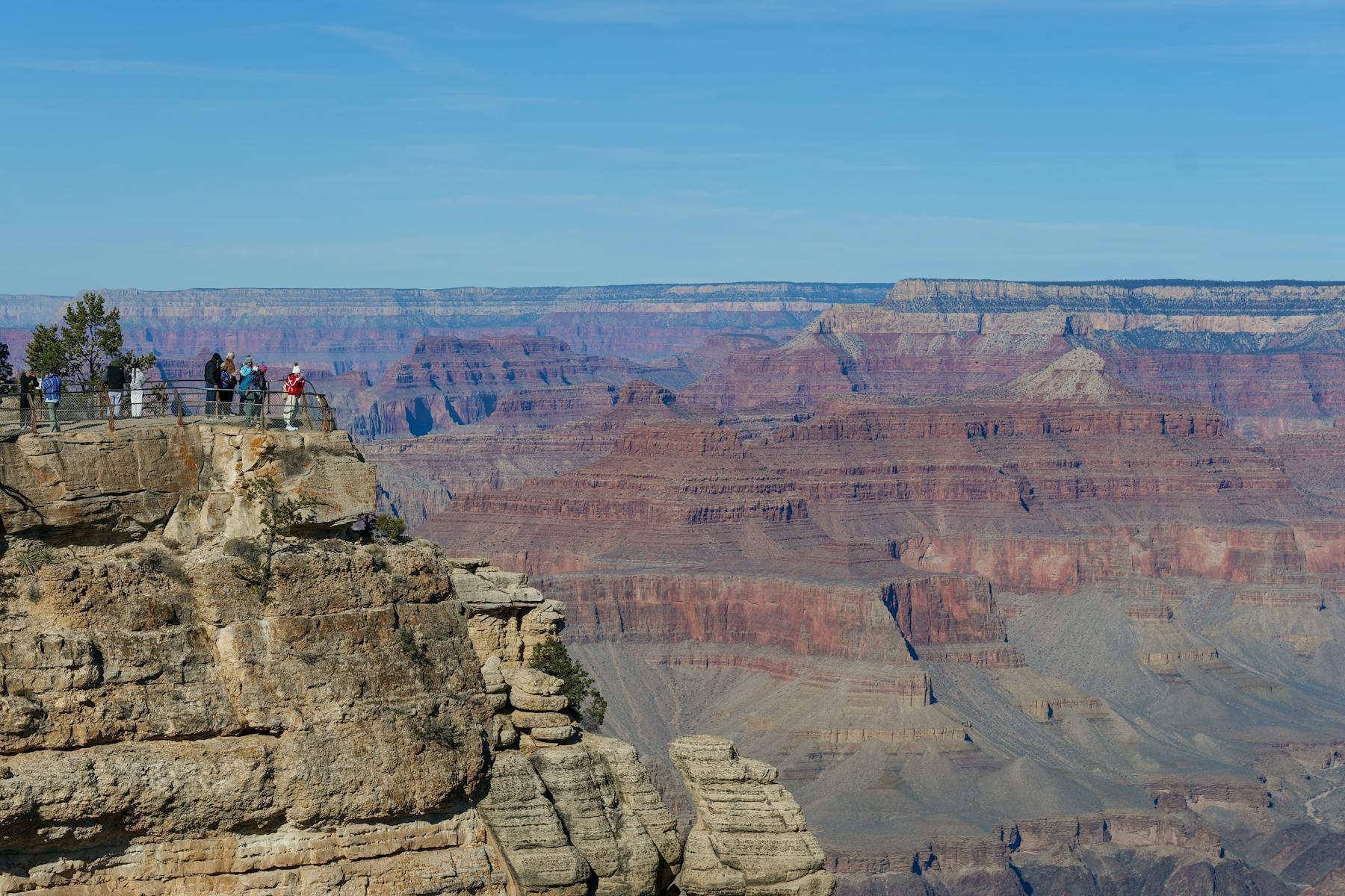 Wide view over a canyon landscape